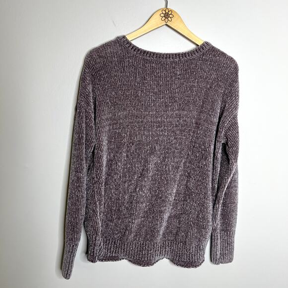 Mudd Purple Chenille V Neck Sweater - Picture 5 of 8